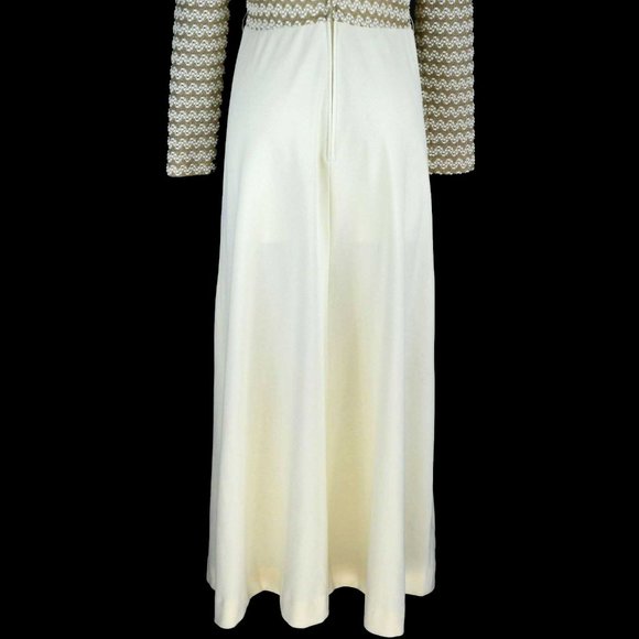 R&K KNITS Vintage Maxi Dress Small 4-6 Romantic Retro Mod Princess 1960's Gown - Picture 9 of 12